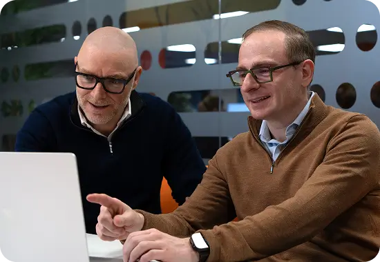 Tim and Jonathan Brealey at work