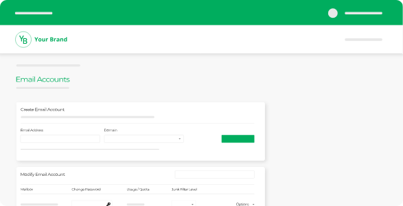 Easy manage and create mail boxes with the control panel