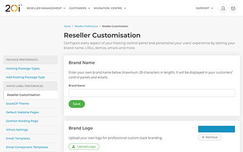Customise your Reseller Hosting