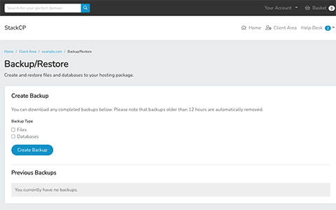 Easily backup and restore