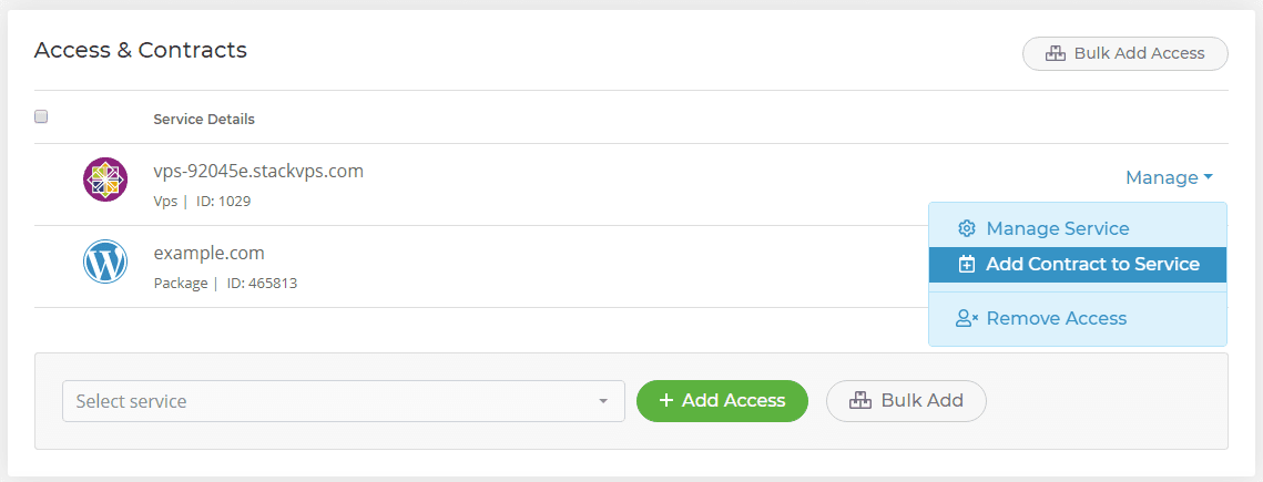 How Do I Add A Billing Contract To A Service 20i
