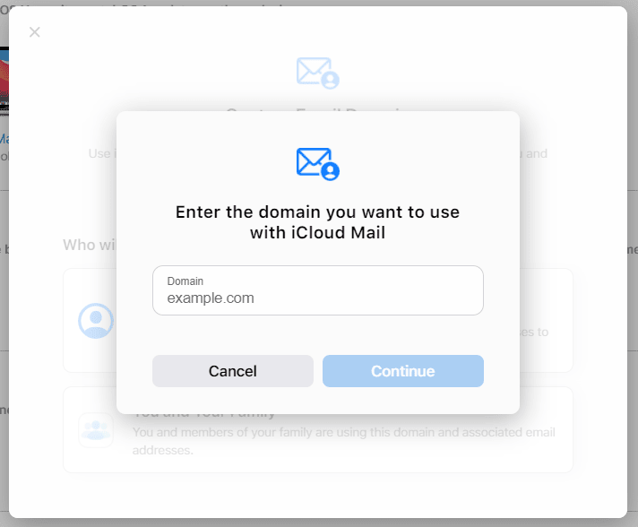 Enter email domain