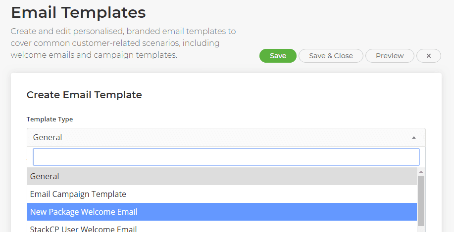 Email templates
