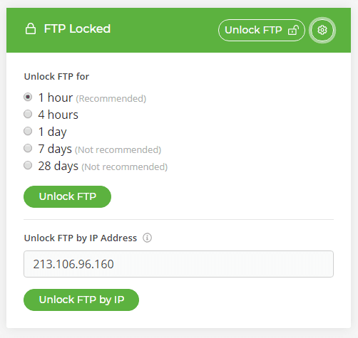 FTP lock controls