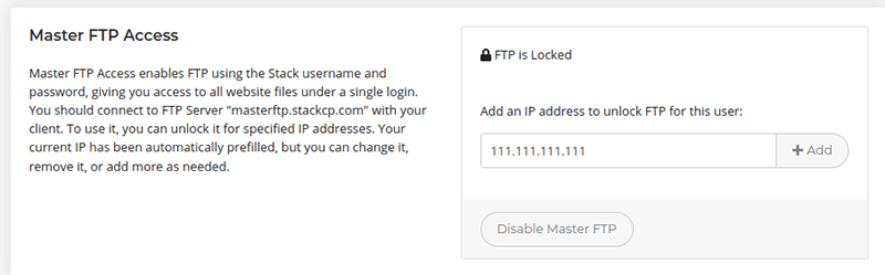 Give yourself Master FTP access to the packages selected previously