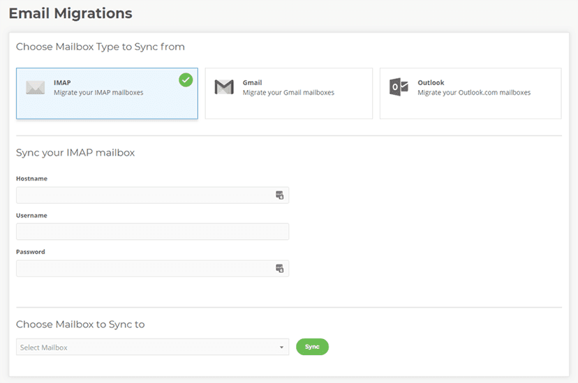 My20i Email Migration detail
