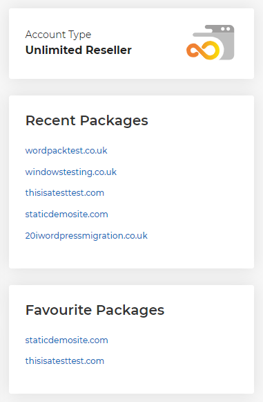 recent favourite hosting packages