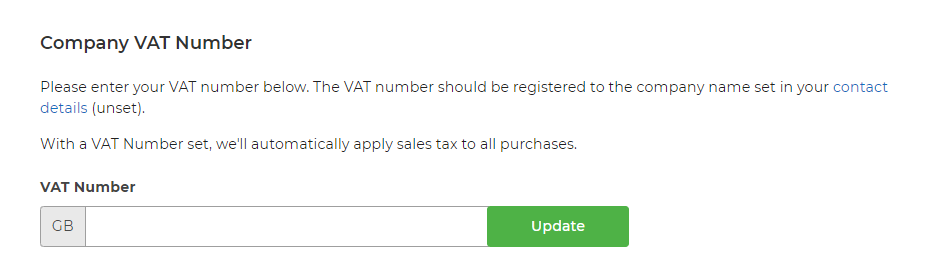 Add company VAT number