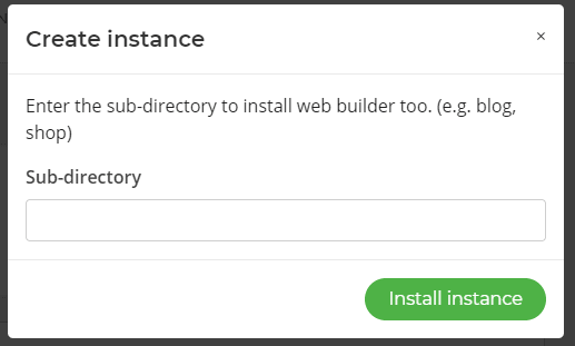 Create web builder instance