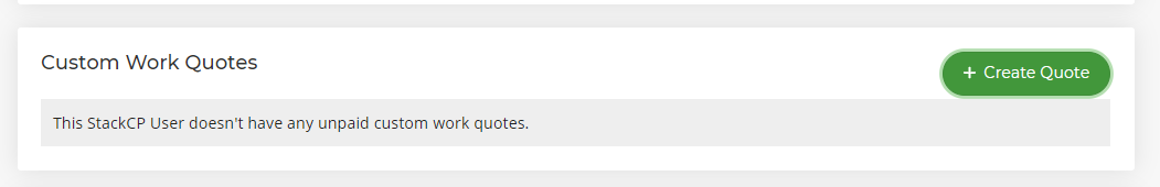 Custom work quotes on StackCP User