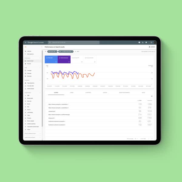 SEO tracking interface