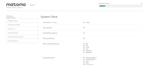 Matomo Analytics system check