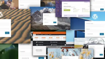 A collage of different, personalised WordPress admin pages
