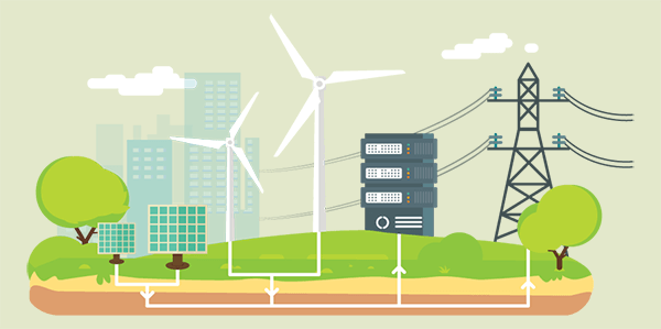 green hosting illustration