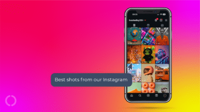 Best shots from our Instagram subtitle with a mobile phone showing screenshots of some of the best 20i Instagram content