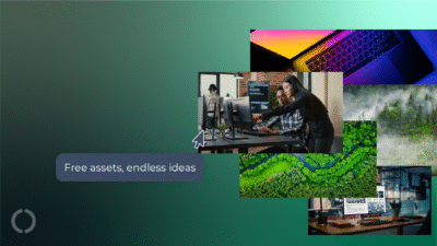 14 Sites to find free stock photos, illustrations & video. Subtitle reads: Free assets, endless ideas