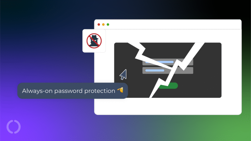 Protecting your password from brute-force attacks. Subtitle reads: Always-on password protection