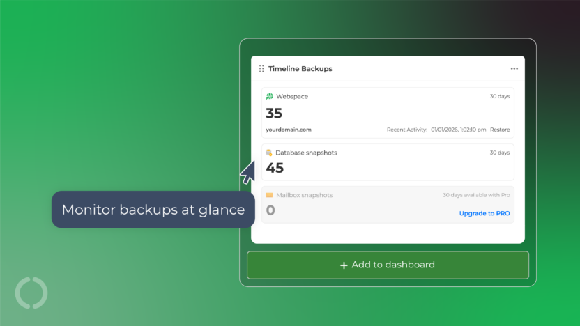 Timeline backups widgets now available on My20i
