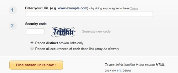 A broken link checker, one of many free SEO tools.