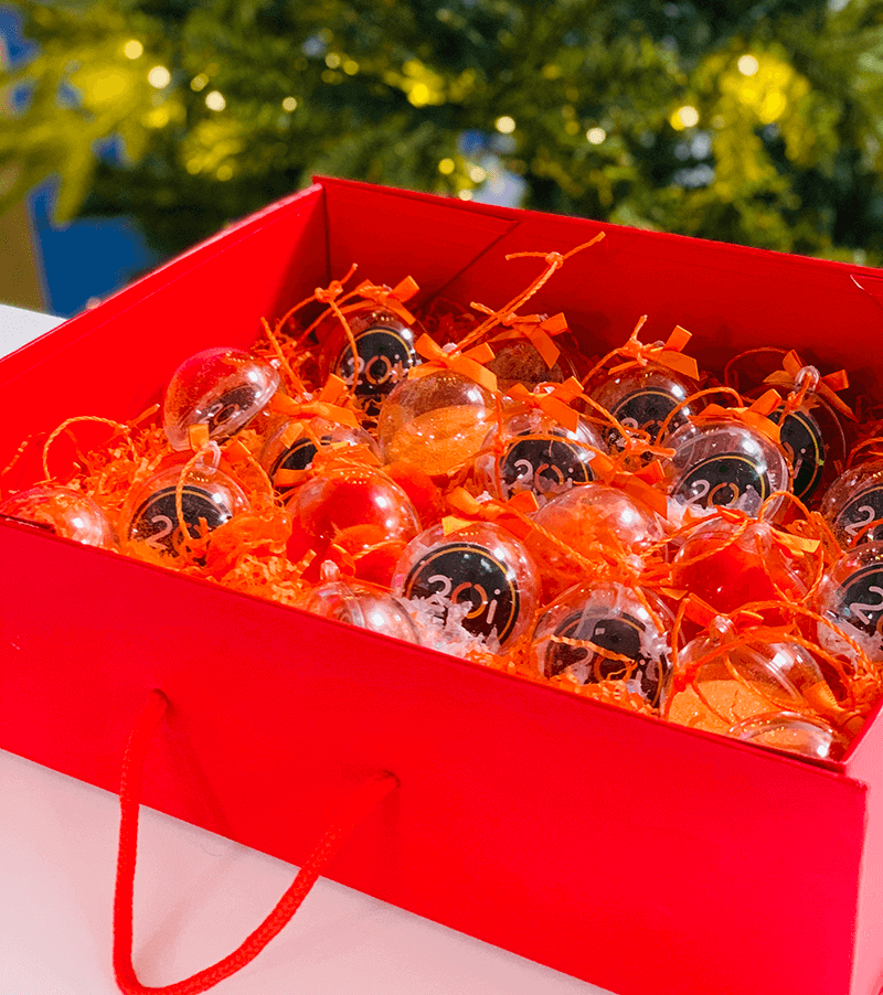 Baubles in a Christmas box