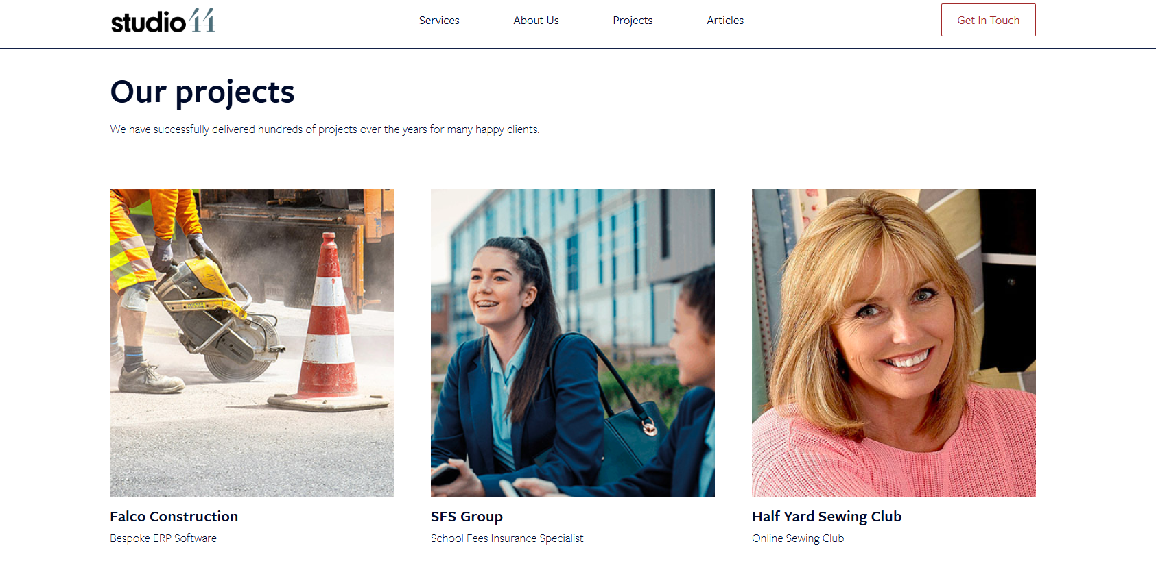 Studio44 projects page