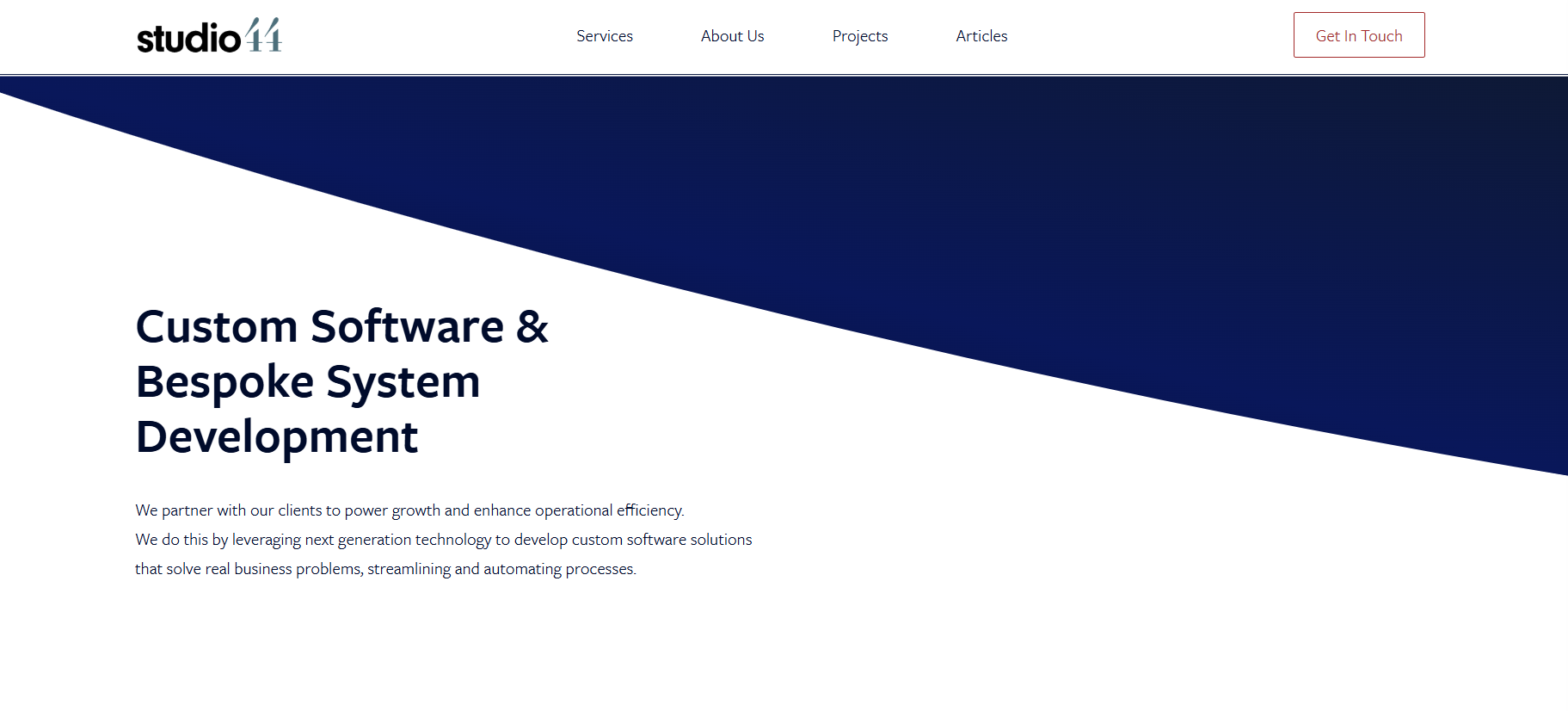 Studio44 website homepage