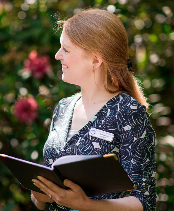 Sophie conducting a ceremony as a celebrant