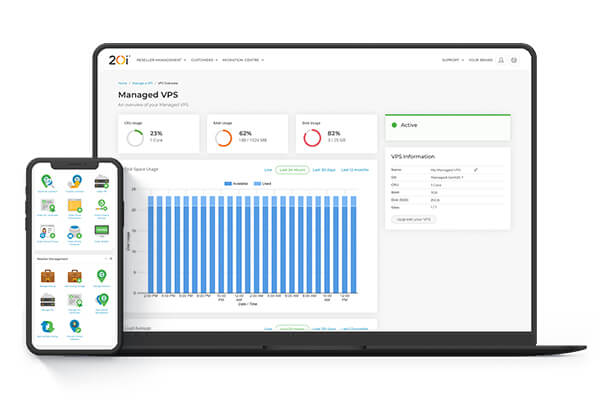 Managed VPS screenshots from My20i