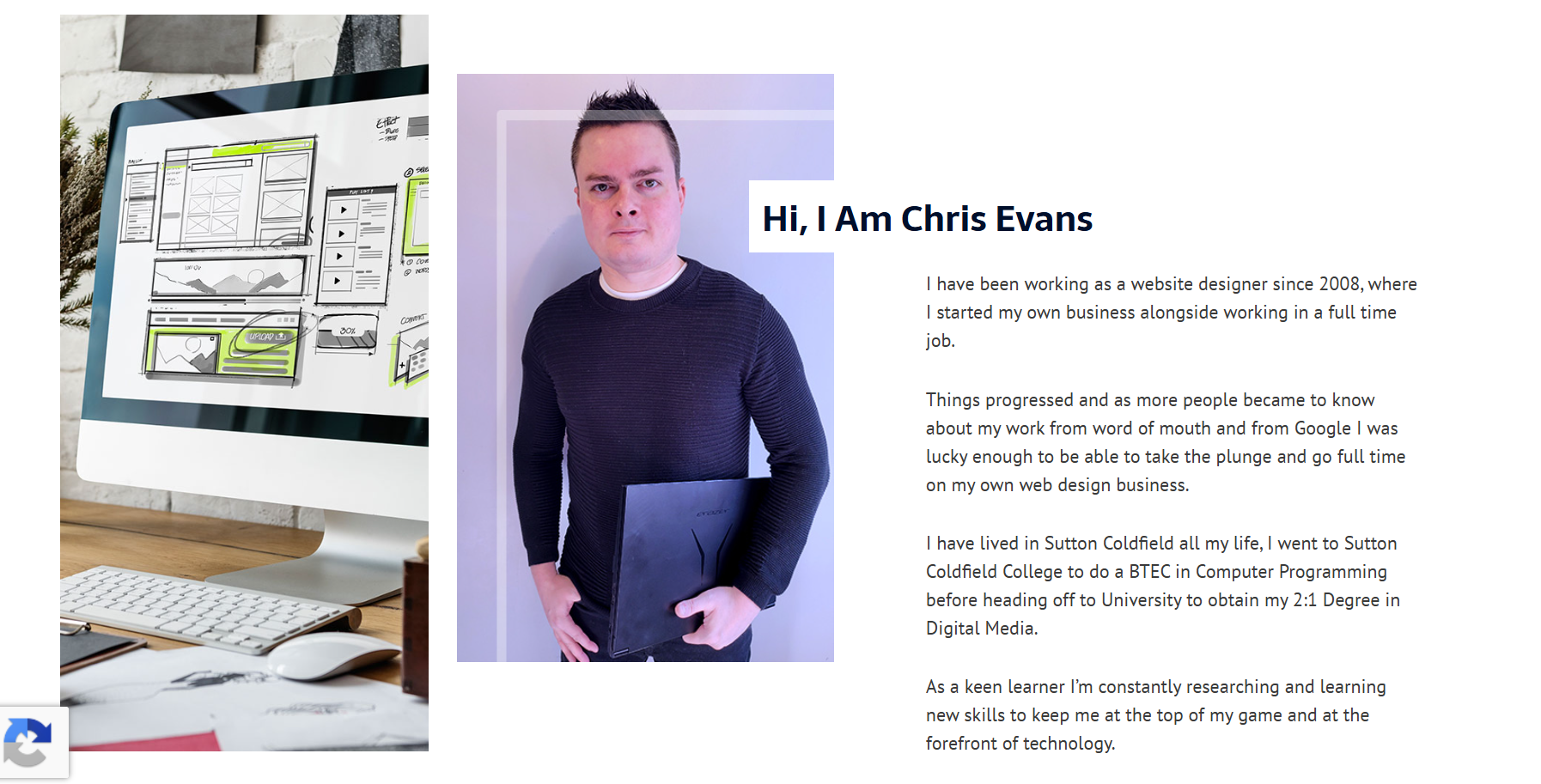 Web Design Sutton Coldfield website homepage
