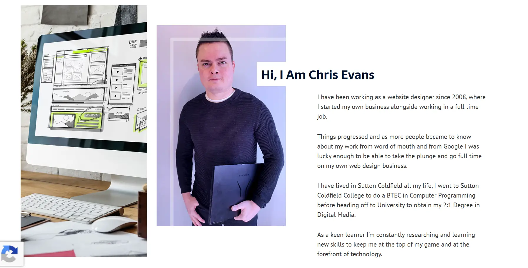 Web Design Sutton Coldfield website homepage