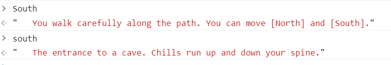 Text adventure game in JS