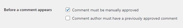 Comment settings