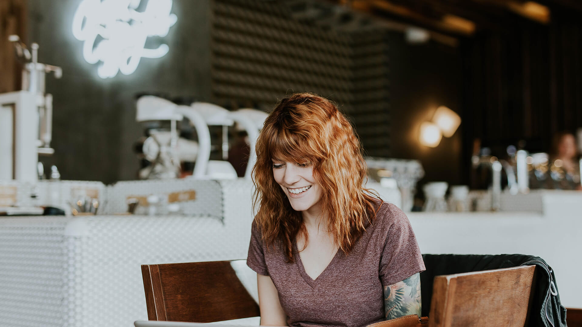 Woman in a coffee shop