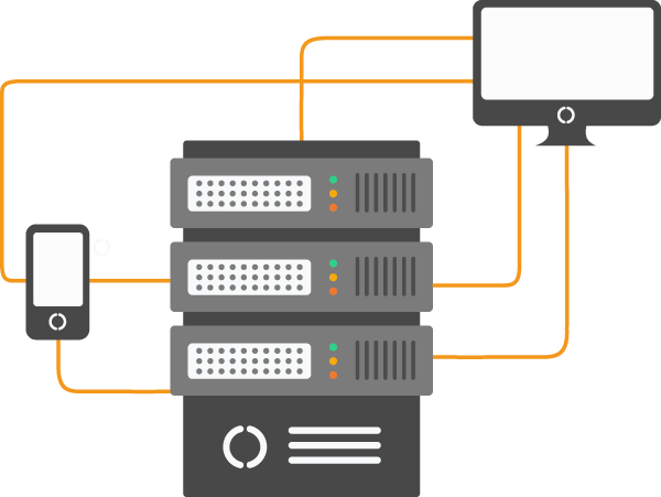 Web servers and clients diagram to understand VPS reseller hosting