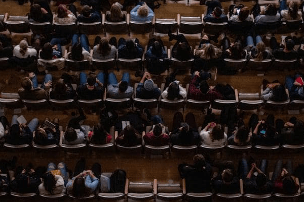 Top down crowd at event