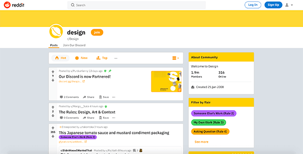 The largest most popular design subreddit