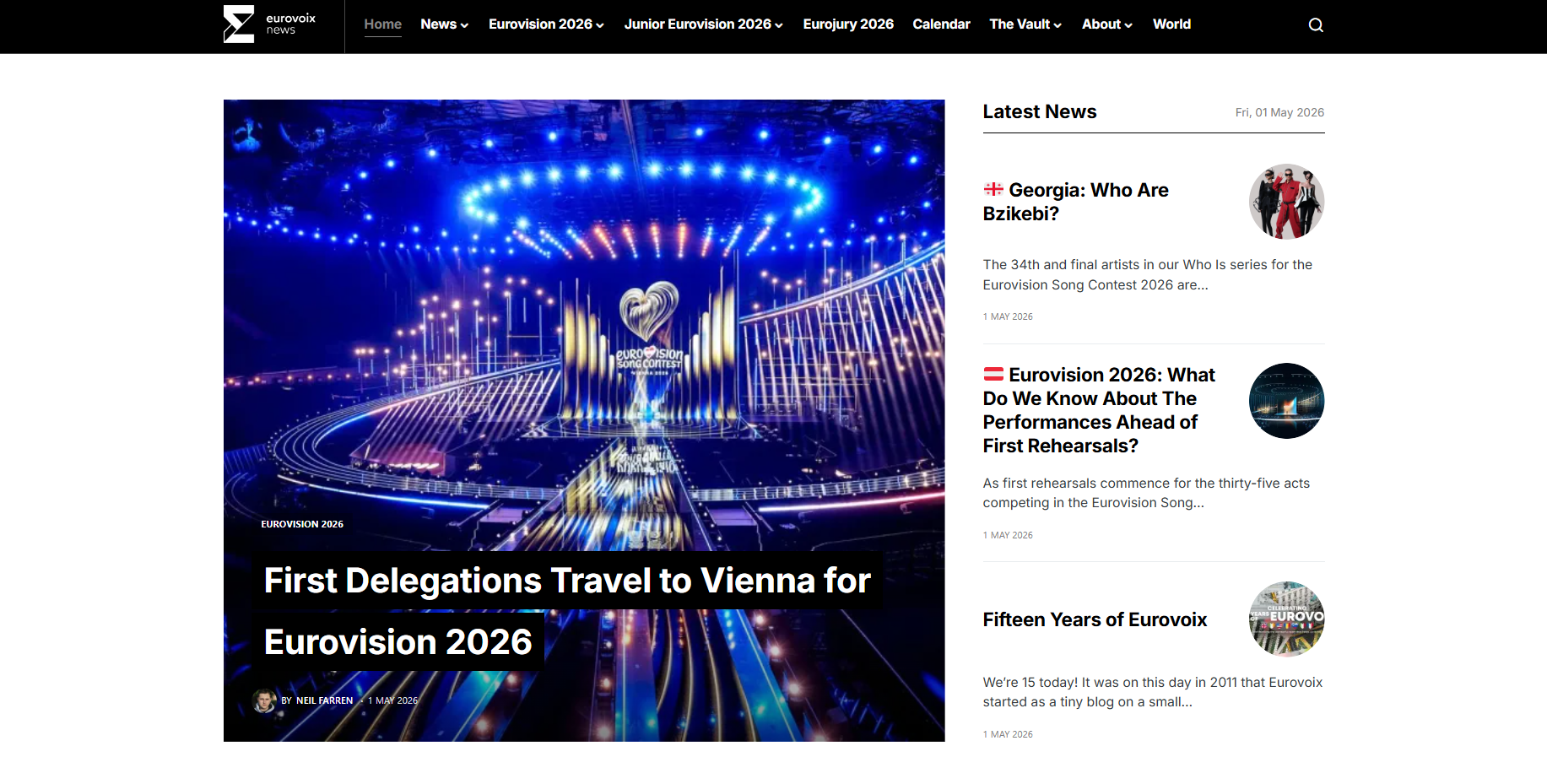 Eurovoix website homepage