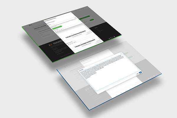 The UI of our new Maintenance Mode.