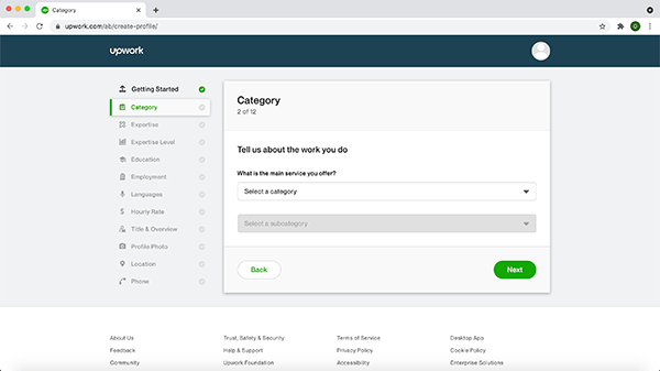 Upwork UI