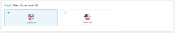 Choose your US or UK data center