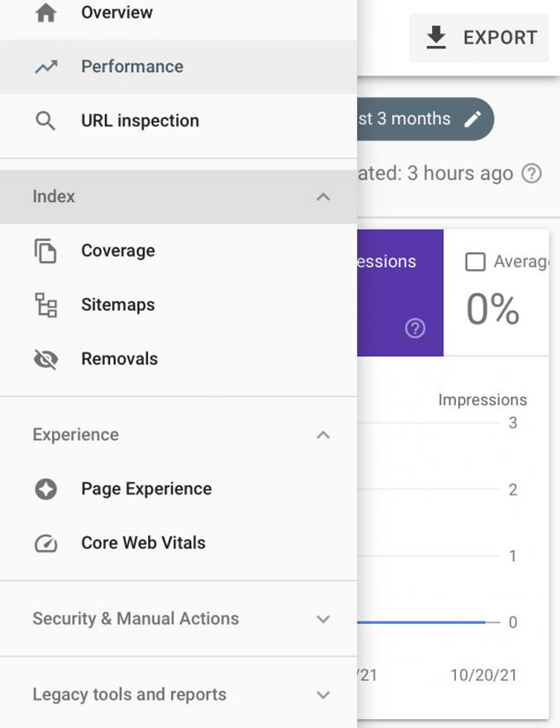 Search Console interface