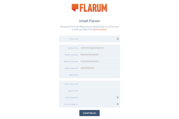 Install Flarum forum hosting software in one click