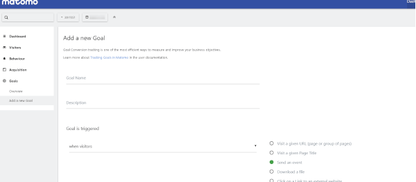 Matomo Analytics goals