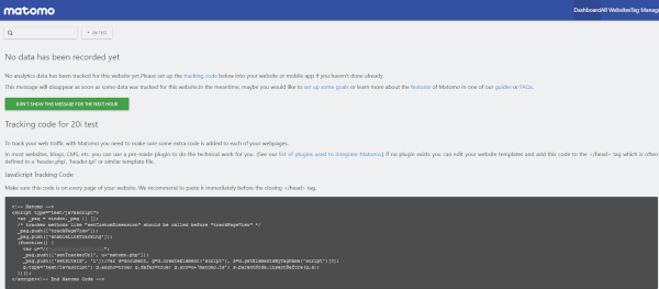 Matomo Analytics tracking code