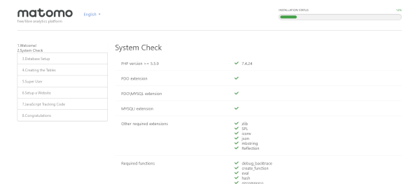 Matomo Analytics system check