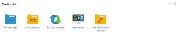 Web Files menu showing the File Manager for WordPress Hosting