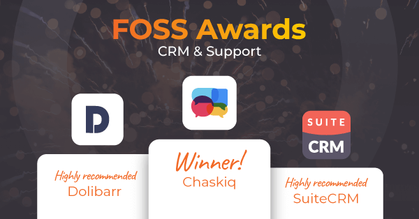 Chaskiq won the FOSS Award for CRM and Support