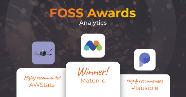 Matomo won the popular vote in the FOSS Awards analytics category