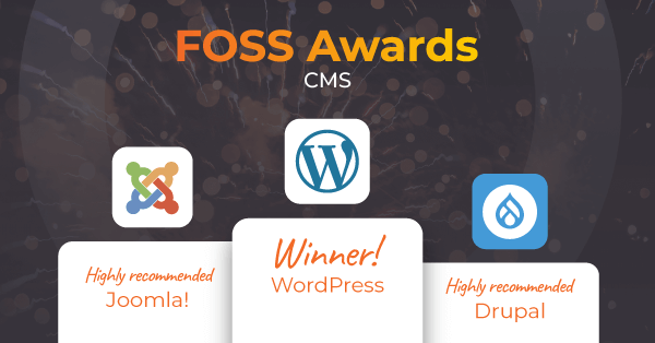 WordPress was the winner in the FOSS Awards CMS category