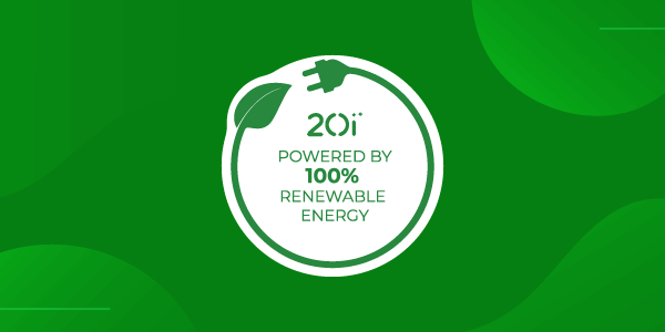 20i web hosting: powered by 100% renewable energy.